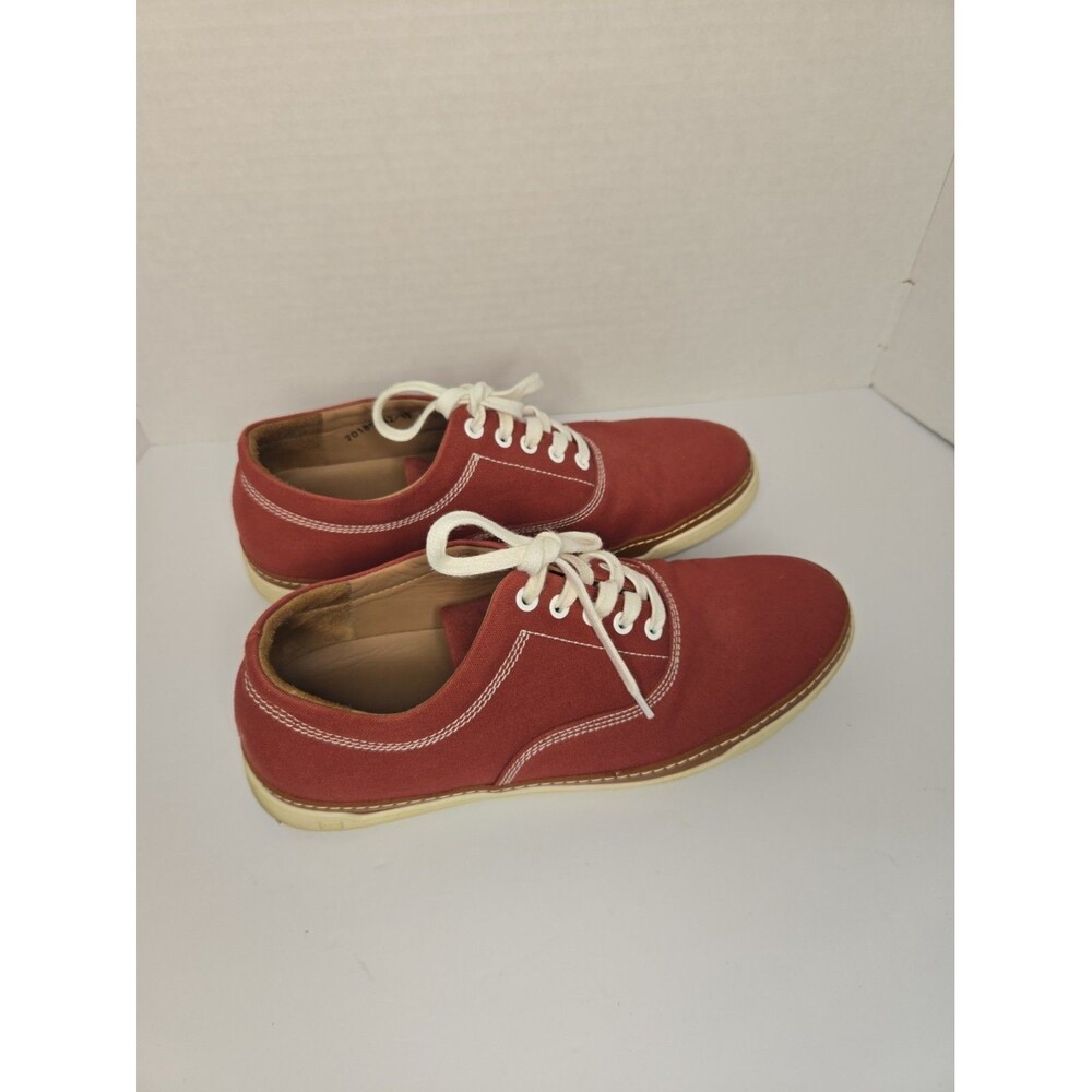 Allen Edmonds Porter Derby Mens Sneakers Size 9.5D Red Canvas Lace Up Shoes